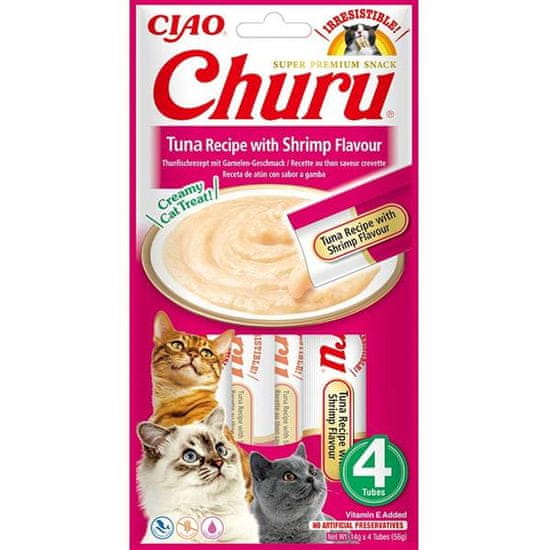 churu Inaba cat snack tuniak s krevetovou príchuťou 4x 14g