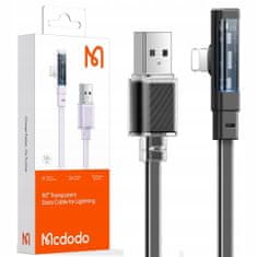 Mcdodo MCDODO UHOL USB LIGHTNING PLOCHÝ KÁBEL 36W PRE IPHONE 12 13 14 ČIERNY 2M