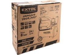 Extol Premium Olejový kompresor (8895310) príkon 1,5kW, nádoba 24l, max. 8bar