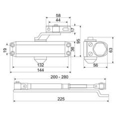 Richter Zatvárač dverný RZ.202.AR 20-45kg STR s aretáciou