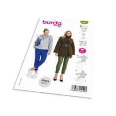 Burda Strih Burda 5867 - Dlhá mikina s rolákom, mikina s kapucňou