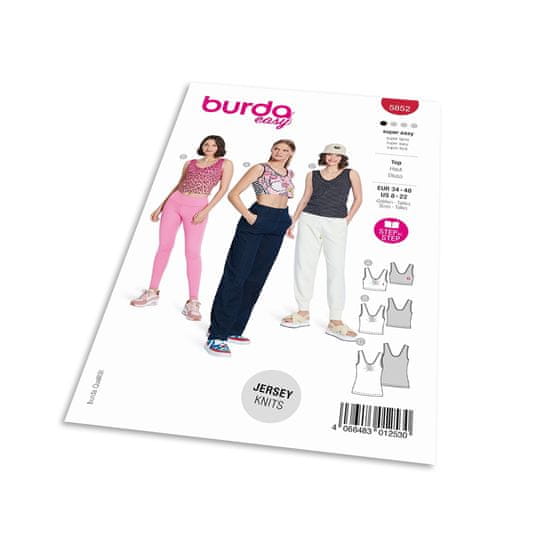 Burda Strih Burda 5852 - Tielko, top, krátky top