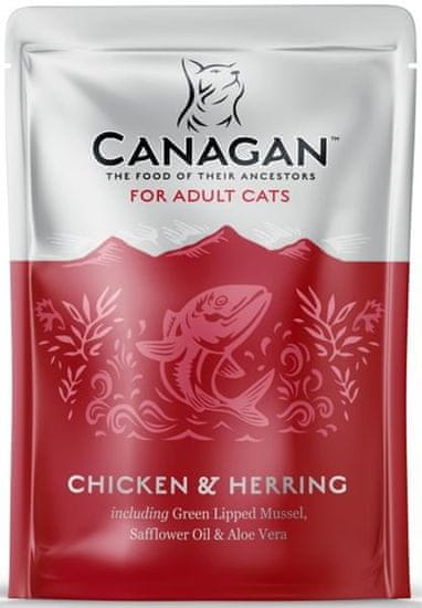 Canagan Cat vreciek. Adult - kura a sleď 85 g