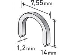 Extol Premium Spony oblé, balenie 1000ks, 14mm, 7,55x0,52x1,2mm