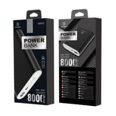 Northix Powerbanka, 8000 mAh, čierna 