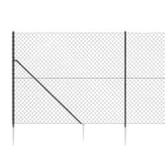 Vidaxl Drôtený plot s kotviacimi hrotmi antracitový 1,8x10 m