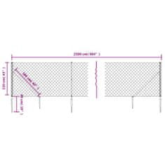 Vidaxl Drôtený plot s kotviacimi hrotmi zelený 1,1x25 m