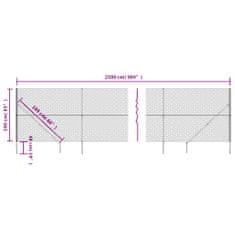 Vidaxl Drôtený plot s kotviacimi hrotmi strieborný 1,6x25 m