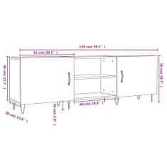 Vidaxl TV skrinka biela 150x30x50 cm kompozitné drevo