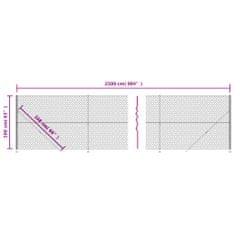 Vidaxl Drôtený plot s prírubou antracitový 1,6x25 m