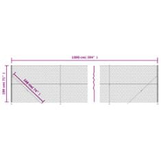 Vidaxl Drôtený plot s pätkami, antracitový 1,8x10 m