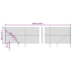 Vidaxl Drôtený plot s kotviacimi hrotmi antracitový 1,8x25 m