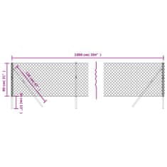 Vidaxl Drôtený plot strieborný 0,8x10 m