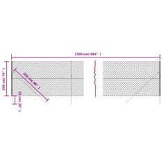 Vidaxl Drôtený plot strieborný 2x25 m