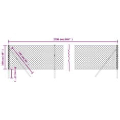 Vidaxl Drôtený plot, strieborný 1x25 m