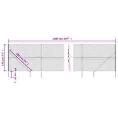 Vidaxl Drôtený plot s kotviacimi hrotmi, strieborný 1,8x10 m