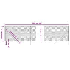 Vidaxl Drôtený plot strieborný 2,2x25 m