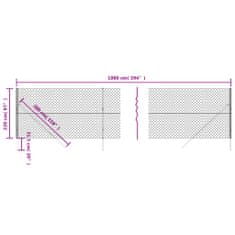 Vidaxl Drôtený plot strieborný 2,2x10 m