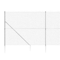 Vidaxl Drôtený plot s kotviacimi hrotmi, strieborný 1,8x10 m