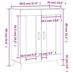 Petromila vidaXL Komoda dymový dub 69,5x34x90 cm kompozitné drevo