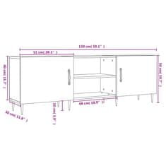 Vidaxl TV skrinka biela 150x30x50 cm kompozitné drevo