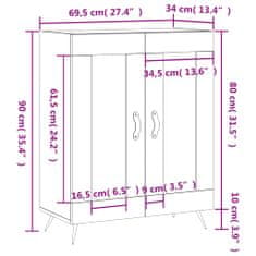 Petromila vidaXL Komoda čierna 69,5x34x90 cm kompozitné drevo