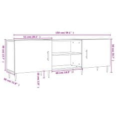 Vidaxl TV skrinka biela 150x30x50 cm kompozitné drevo