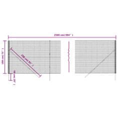 Vidaxl Drôtený plot zelený 1,8x25 m pozinkovaná oceľ