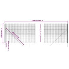 Vidaxl Drôtený plot, zelený 2,2x25 m, pozinkovaná oceľ