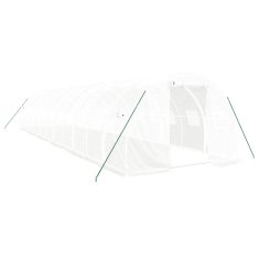 Vidaxl Fóliovník s oceľovým rámom biely 36 m² 12x3x2 m