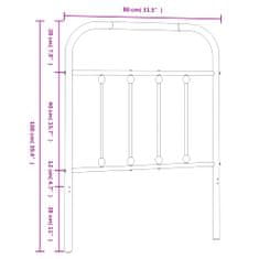 Vidaxl Kovové čelo postele biele 75 cm