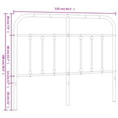 Vidaxl Kovové čelo postele, biele 120 cm