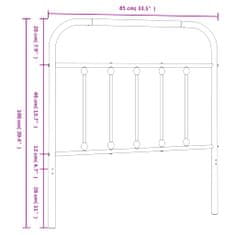 Vidaxl Kovové čelo postele biele 80 cm