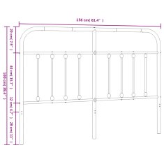 Vidaxl Kovové čelo postele, biele 150cm