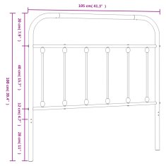 Vidaxl Kovové čelo postele biele 100 cm