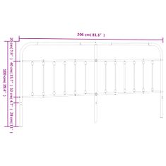 Vidaxl Kovové čelo postele biele 200 cm