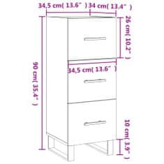 Petromila vidaXL Komoda sivý dub sonoma 34,5x34x90 cm spracované drevo