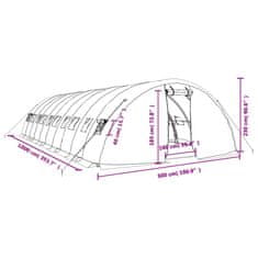 Vidaxl Fóliovník s oceľovým rámom zelený 50 m² 10x5x2,3 m