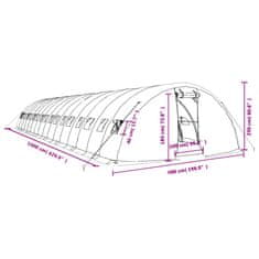 Vidaxl Fóliovník s oceľovým rámom zelený 80 m² 16x5x2,3 m