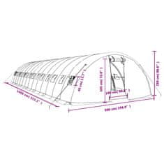 Vidaxl Fóliovník s oceľovým rámom zelený 70 m² 14x5x2,3 m