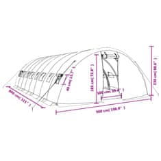 Vidaxl Fóliovník s oceľovým rámom zelený 40 m² 8x5x2,3 m