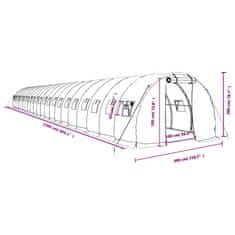 Vidaxl Fóliovník s oceľovým rámom biely 66 m² 22x3x2 m