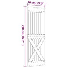 Vidaxl Posuvné dvere so sadou kovania 70x210 cm borovicový masív