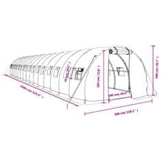 Vidaxl Fóliovník s oceľovým rámom zelený 48 m² 16x3x2 m