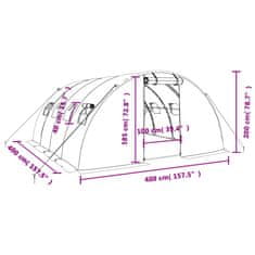 Vidaxl Fóliovník s oceľovým rámom zelený 16 m² 4x4x2 m