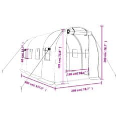 Vidaxl Fóliovník s oceľovým rámom zelený 8 m² 4x2x2 m