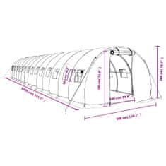 Vidaxl Fóliovník s oceľovým rámom biely 42 m² 14x3x2 m