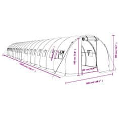 Vidaxl Fóliovník s oceľovým rámom biely 54 m² 18x3x2 m