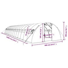 Vidaxl Fóliovník s oceľovým rámom zelený 64 m² 16x4x2 m