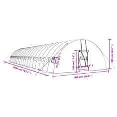 Vidaxl Fóliovník s oceľovým rámom zelený 120 m² 20x6x2,85 m